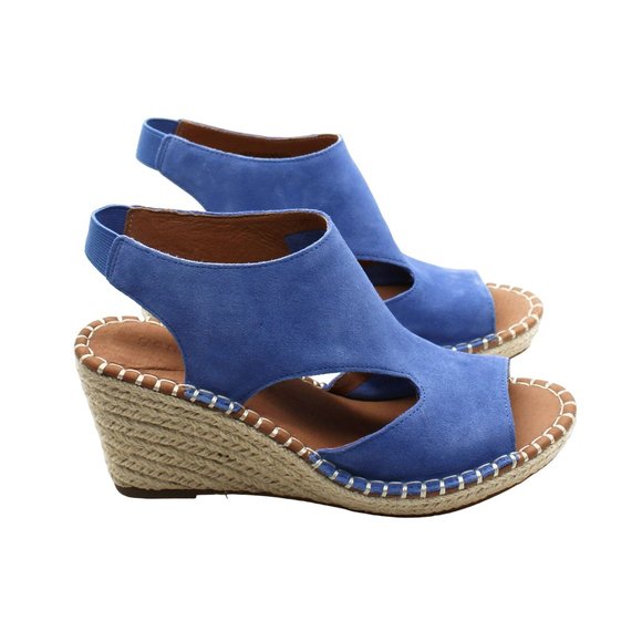 Gentle Souls Women's Sandals DENIM - Denim Blue Cody Leather Wedge Sandal - Picture 4 of 8